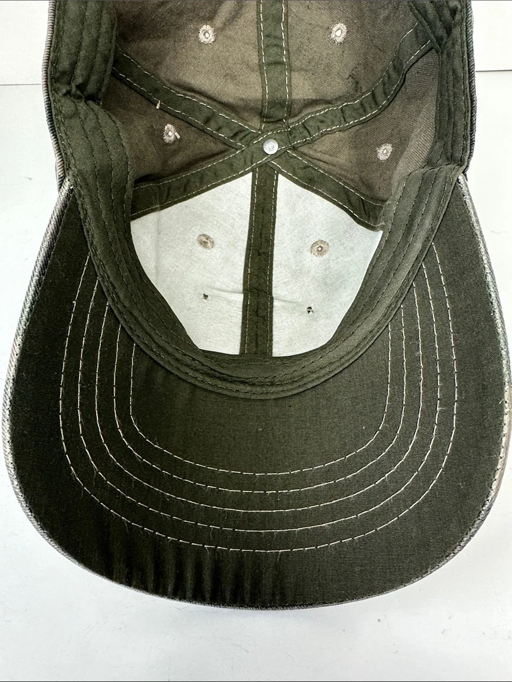 Luxury Inspired Upcycled Camo Baseball Hat One Size Adjustable Velcro Closure - Picture 8 of 10